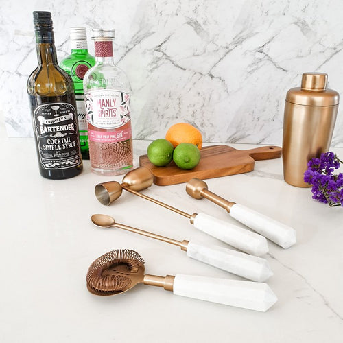 Marble and Copper Cocktail Set